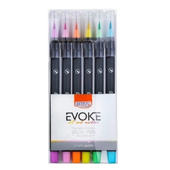 Marcador artistíco Evoke Brush pen Aquárelavel - BRW - 6 cores pastéis