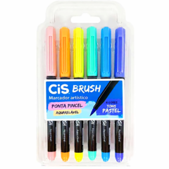 Marcador Artistico Cis Brush Tons Pastel Aquarelável - 6 cores