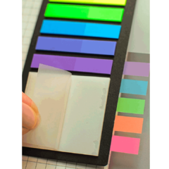Bloco adesivo multicolorido transparente com 160 notas