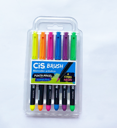 MArcador Artístico Aquarelavel Cis Brush Neon - 6 cores