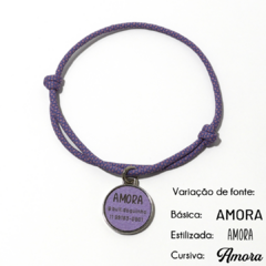 Tag de identificação pet personalizada lavanda