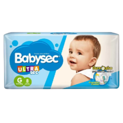 PAÑALES BABYSEC ULTRA SEC "G" 8U