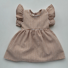 VESTIDO BEBE CUADRILLE BEIGE