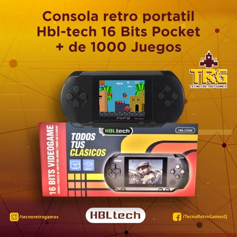 Consola retro portatil Hbl-tech 16 Bits Pocket Mas de 1000 Juegos