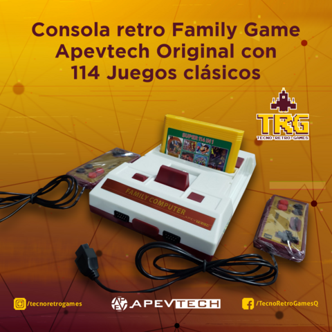 Consola retro Family Game Apevtech Original con 114 Juegos clásicos sin repetir