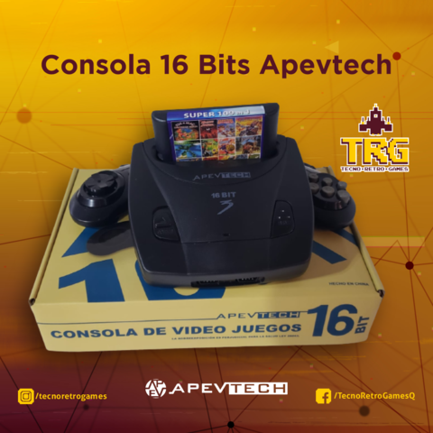 Consola 16 Bits Apevtech Original con cartucho de 109 Juegos Reales sin repetir