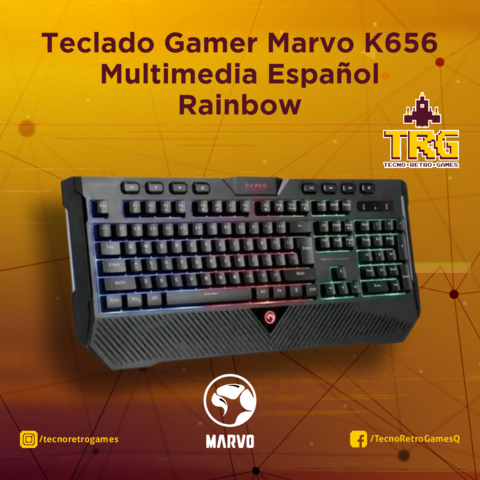 Teclado Gamer Marvo K656 Multimedia Español Rainbow