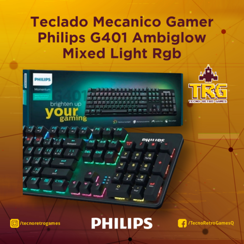 Teclado Mecanico Gamer Philips G401 Ambiglow Mixed Light Rgb