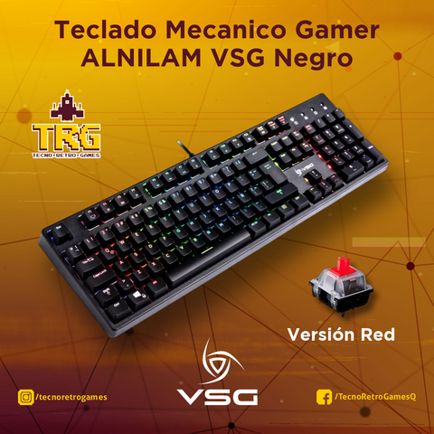 Teclado Mecanico Gamer ALNILAM VSG Negro variante Rojo