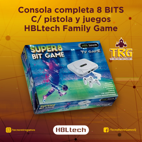 Consola completa 8 BITS Con pistola y juegos HBL TECH Family Game
