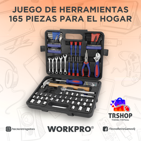Juego de herramientas 165 piezas para el hogar - WORKPRO