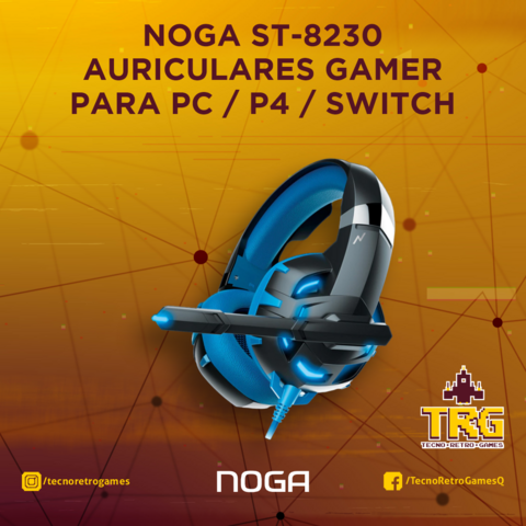 Auriculares NOGA Gamer Stormer ST-8230, Ps4 Pcs, Notebooks, etc.