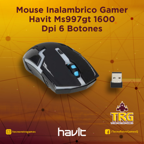 Mouse Inalambrico Gamer Havit Ms997gt 1600 Dpi 6 Botones