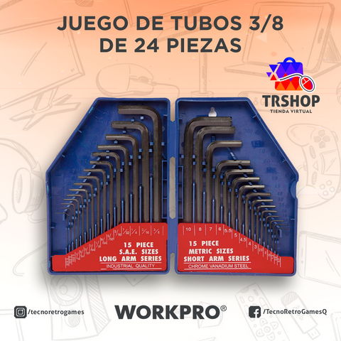 Juego de 30 llaves allen largas - WorkPro