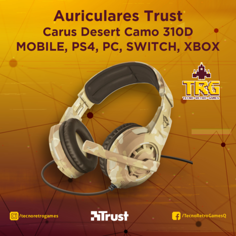 Auriculares Trust Carus desert camo 310D MOBILE, PS4, PC, SWITCH, XBOX