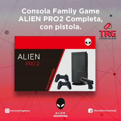 Consola Family Game ALIEN PRO2 Completa, con pistola.
