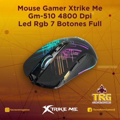 Mouse Gamer Xtrike Me Gm-510 4800 Dpi Led Rgb 7 Botones Full