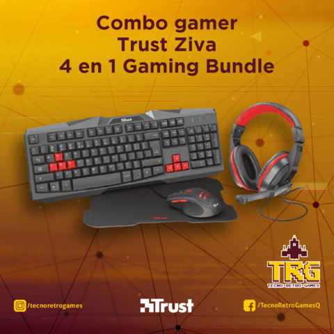 Combo gamer Trust Ziva 4 En 1 Gaming Bundle esp.