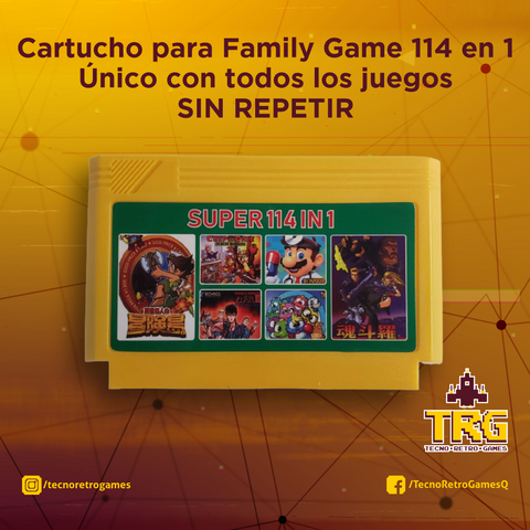 Cartucho para Family Game 114 in 1 - Unico con todos los juegos sin repetir