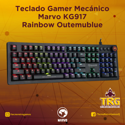 Teclado Gamer Mecánico Marvo KG917 Rainbow Outemublue
