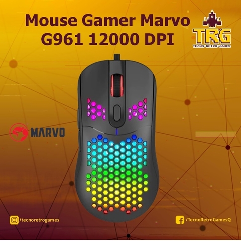 Mouse Gamer Marvo G961 RGB 12000 DPI Ideal para un gran juego.