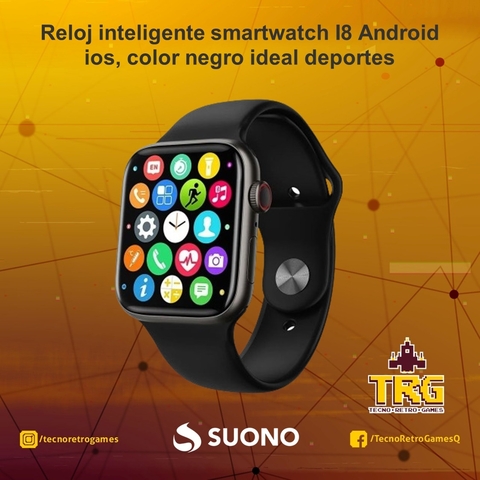 Reloj inteligente smartwatch I8 Android ios, color negro ideal deportes ACC0070NEG – I8 PRO MAX