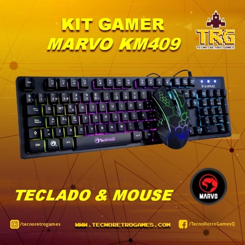Combo Gamer Teclado Mouse Marvo Scorpion Km409 Rainbow