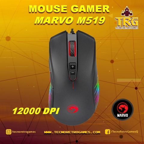 Mouse Gamer Marvo M519 Rgb 12000dpi 8 Botones RGB