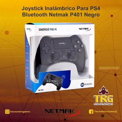 Joystick Inalámbrico Para PS4 Bluetooth Netmak P401 Negro fácil configuración