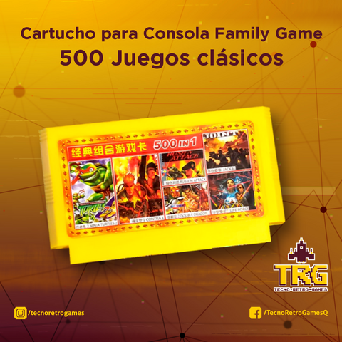 Cartucho para Consola Family Game 500 Juegos clásicos únicos