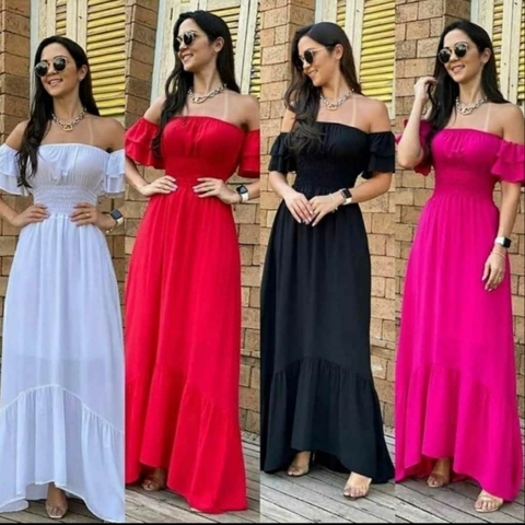 Vestido longo sale modelo ciganinha