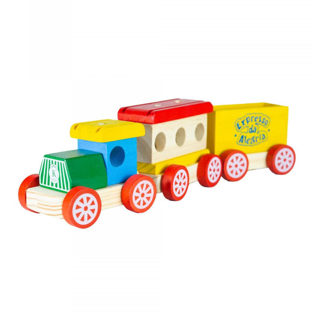 Trem de Madeira - Brinquedo Educativo