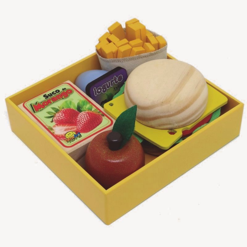Bambalalão Brinquedos Educativos Coleção Comidinhas de Madeira Kit  Sanduíche Novo 26 Peças Brinquedos de Madeira