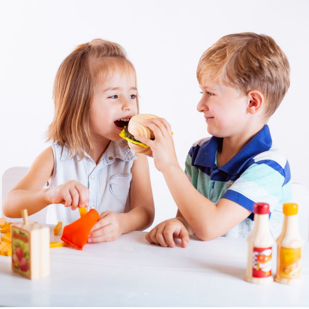 Bambalalão Brinquedos Educativos Coleção Comidinhas de Madeira Kit  Sanduíche Novo 26 Peças Brinquedos de Madeira