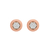 Aretes círculo en plata con baño de oro rosa 18K con zirconia