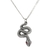Dije diseño de serpiente oxidada Plata .925 con ojos Rubí en internet