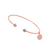Brazalete doble corazón en plata con baño de oro rosa 18K con zirconia - comprar en línea