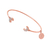 Brazalete doble media luna en plata con baño de oro rosa 18K con zirconia - comprar en línea