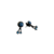 Brinco duplo cravejado zircônia azul - Ródio negro