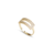 Anel retangular cravejado de zircônia - Banhado á Ouro 18k - comprar online