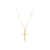Colar veneziana 60cm com pingente de cruz liso - Banhado á Ouro 18k