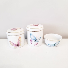 Trio Borboleta + Filete Ouro - Porcelana - comprar online