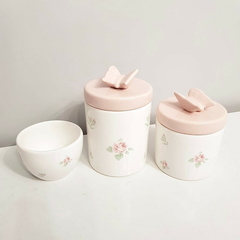 Trio Floral com Aplique de Borboleta Rosé - comprar online