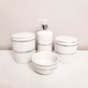 Conjunto Branco com Filete Duplo Prata - Porcelana