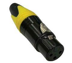 PLUG XLR FEMÊA - AMARELO E PRETO ( CANNON FEMÊA )