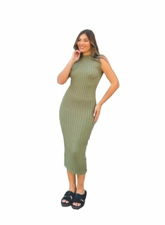 Vestido Largo Tejido Bremer Elastizado Mujer (481) - tienda online