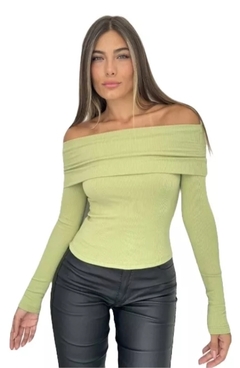 Remera Cuello Bote Hombros Descubiertos Morley Camiseta Dama 381