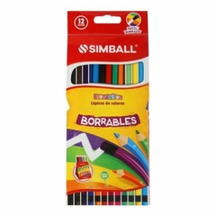 Lapices De Colores x12 Largos C/Goma "Simball" (0196)