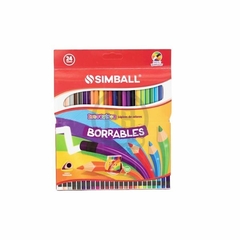 Lapices De Colores x24 Largos C/Goma "Simball" (3135)