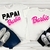 Kit 2 peças - Camisetas Tal Pai Tal Filha(o) - Papai da Barbie